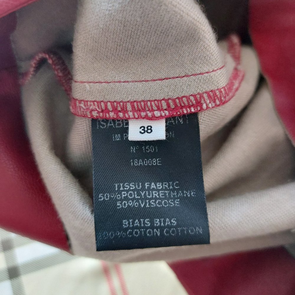 Isabel Marant Red pu Leather Ruffle Mini Skirt - Picture 7 of 8